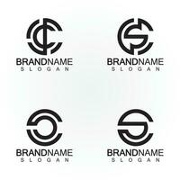 Alphabet letters monogram logo CS,SC,S and C, elegant and Professional letter icon design vector