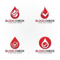 Blood drop check logo icon vector design template