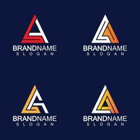 Creative letter LA triangle shape monogram logo vector