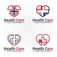 salud cuidado o médico corazón logo diseño modelo vector