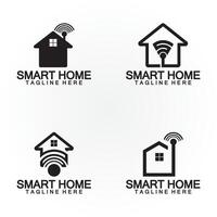 inteligente hogar tecnología señal Wifi inalámbrico logo vector diseño modelo