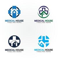 médico casa cuidado de la salud logo vector diseño modelo