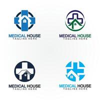 Medical house healthcare logo vector design template