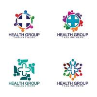 Community Health People Care Logo Concept sign icon symbol Design.  Vector illustration logo template