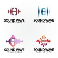 letra s sonido música audio voz igualada volumen forma de onda frecuencia vistoso vector logo diseño