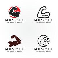 Biceps muscle icon logo vector design template.