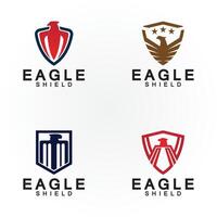 Eagle shield logo design, hawk  head vector emblem logo element, bird, falcon emblem vector icon