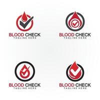 Blood drop check logo icon vector design template