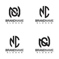 Alphabet Letters CN or NC business logo design vector