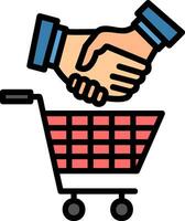 Shopping Handshake Vector Icon Design