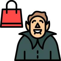 Shopping Vampire Vector Icon Design