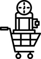 Shopping Time Machine Vector Icon Design