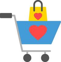 compras cesta con corazón vector icono diseño