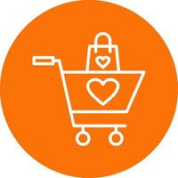 Shopping Basket with Heart Vector Icon Design