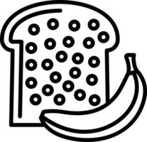 Banana Bread Vector Icon Design