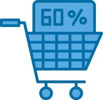 Discounted Shopping Cart Vector Icon Design