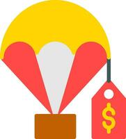 precio etiqueta paracaídas vector icono diseño