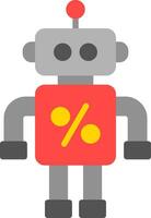 Discounted Robot Vector Icon Design