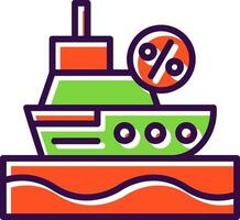 Discounted Cruise Ship Vector Icon Design