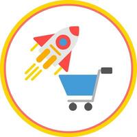 compras cohete espacial vector icono diseño