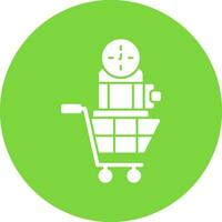 Shopping Time Machine Vector Icon Design