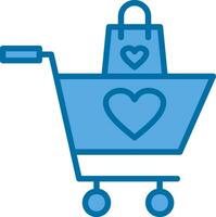 Shopping Basket with Heart Vector Icon Design