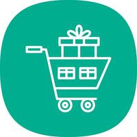 Shopping Cart with Gifts Vector Icon Design