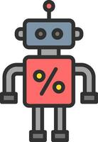 Discounted Robot Vector Icon Design