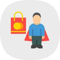 Shopping Superhero Vector Icon Design