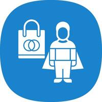 Shopping Superhero Vector Icon Design