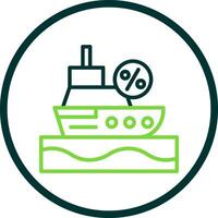 Discounted Cruise Ship Vector Icon Design