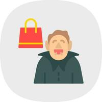 Shopping Vampire Vector Icon Design