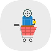 Shopping Time Machine Vector Icon Design