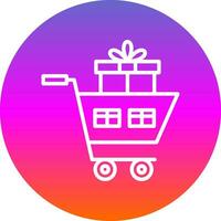 Shopping Cart with Gifts Vector Icon Design