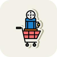 Shopping Time Machine Vector Icon Design