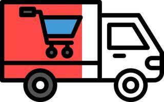 Shopping Delivery Truck Vector Icon Design