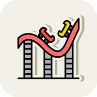 Shopping Roller Coaster Vector Icon Design