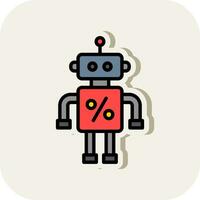 Discounted Robot Vector Icon Design