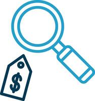 Price Magnifying Glass Vector Icon Design