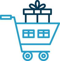 Shopping Cart with Gifts Vector Icon Design