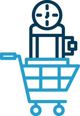 Shopping Time Machine Vector Icon Design