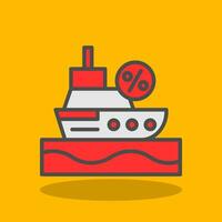 Discounted Cruise Ship Vector Icon Design