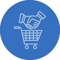 Shopping Handshake Vector Icon Design