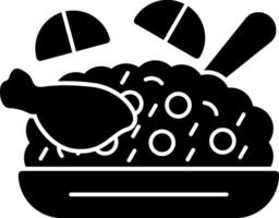 Chicken and Rice Vector Icon Design