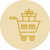 Shopping Cart with Gifts Vector Icon Design