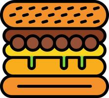 Margherita Sandwich Vector Icon Design