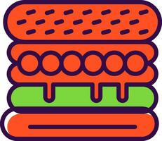 Margherita Sandwich Vector Icon Design