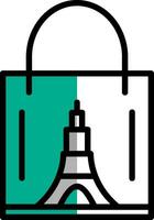 Shopping Bag Tower Vector Icon Design