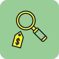 Price Magnifying Glass Vector Icon Design