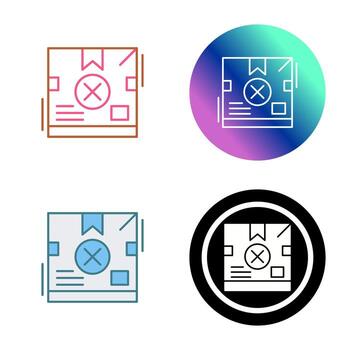 icono de vector de caja de entrega